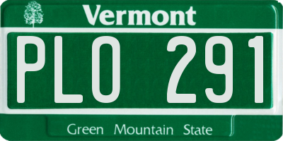VT license plate PLO291