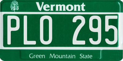 VT license plate PLO295