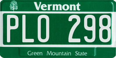 VT license plate PLO298