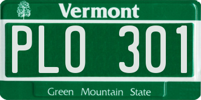 VT license plate PLO301