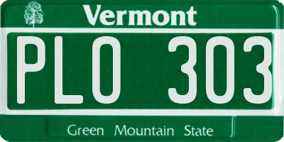 VT license plate PLO303