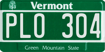VT license plate PLO304