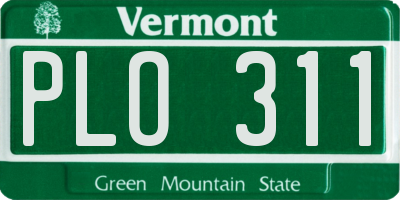 VT license plate PLO311
