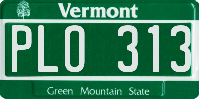 VT license plate PLO313