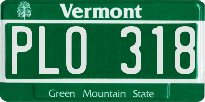 VT license plate PLO318