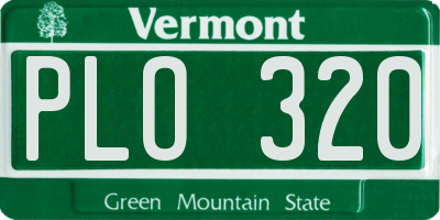 VT license plate PLO320