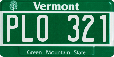 VT license plate PLO321