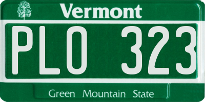 VT license plate PLO323