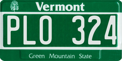 VT license plate PLO324