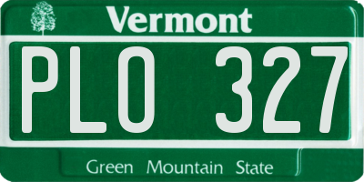 VT license plate PLO327