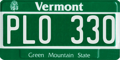 VT license plate PLO330