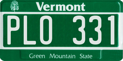 VT license plate PLO331
