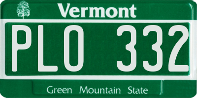 VT license plate PLO332