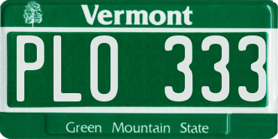 VT license plate PLO333