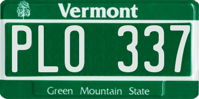 VT license plate PLO337