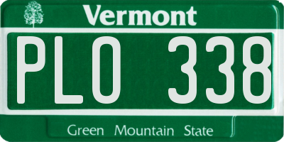 VT license plate PLO338