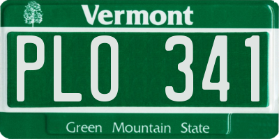 VT license plate PLO341