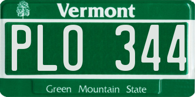 VT license plate PLO344