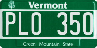 VT license plate PLO350