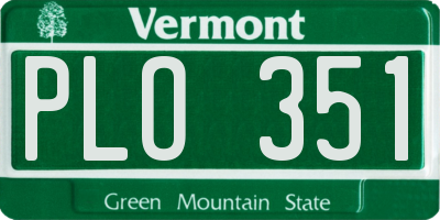 VT license plate PLO351