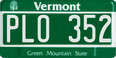 VT license plate PLO352