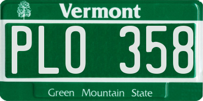 VT license plate PLO358