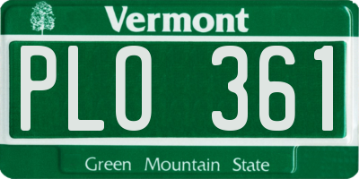 VT license plate PLO361