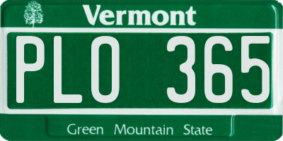 VT license plate PLO365
