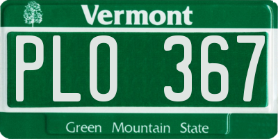 VT license plate PLO367