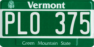 VT license plate PLO375