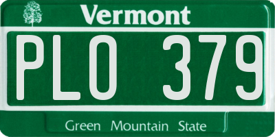 VT license plate PLO379