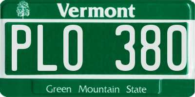 VT license plate PLO380