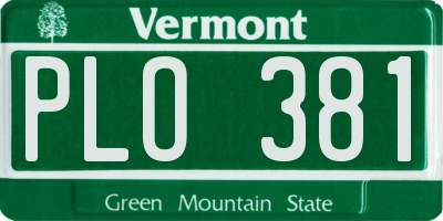 VT license plate PLO381