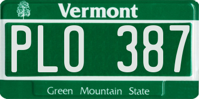 VT license plate PLO387