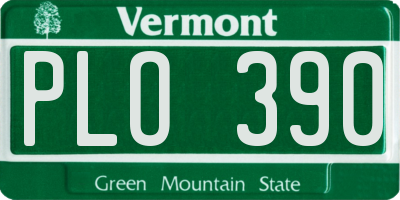 VT license plate PLO390