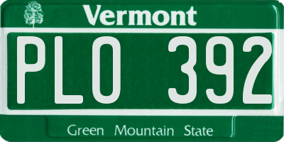 VT license plate PLO392