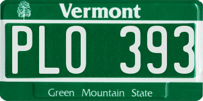 VT license plate PLO393