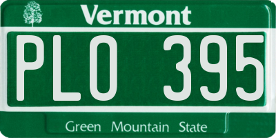 VT license plate PLO395