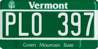 VT license plate PLO397