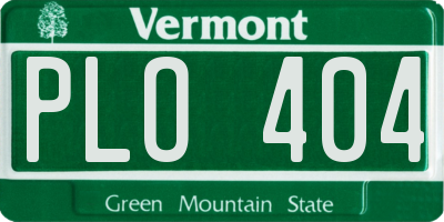 VT license plate PLO404