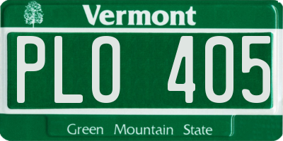 VT license plate PLO405