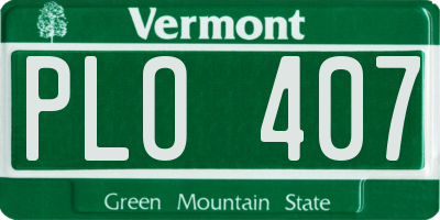 VT license plate PLO407