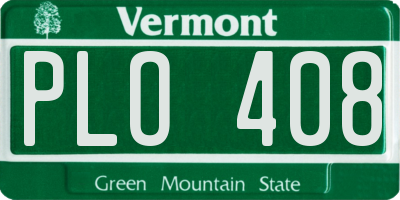 VT license plate PLO408
