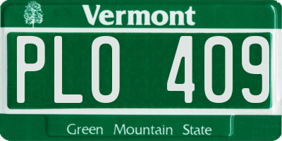 VT license plate PLO409