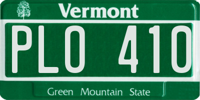 VT license plate PLO410
