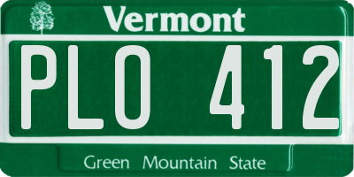 VT license plate PLO412