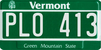 VT license plate PLO413