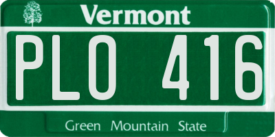 VT license plate PLO416