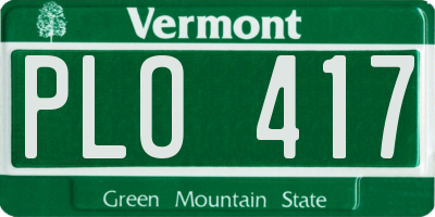 VT license plate PLO417