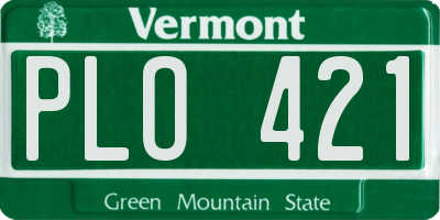 VT license plate PLO421